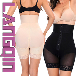 LANGQIN Celana Pendek Pembentuk Tubuh Pengontrol Perut Pinggang Tinggi Penekan Perut Peramping Perut - Product Image 1