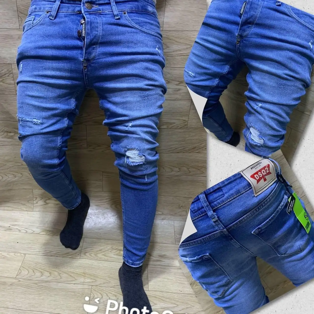 Nieuwe Lente Herfst Koreaanse Mode Stretch Denim Boys Boyfriend Jeans Designer Kleding Skinny Broek Mannen Slanke Blauwe Gescheurde Broek