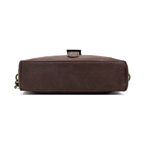 Nhà Máy Trực Tiếp Bán Hợp Thời Trang Retro Phong Cách Đường Phố Giản Dị Sáp Vải Crossbody Túi Người Đàn Ông Của Lớp Đầu Tiên Da Bò Vai Túi Messenger - Product Image 4