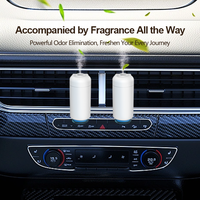 Diffuseur d'arômes intelligent de luxe pour voiture, à clipser sur grille d'aération, sans eau, à piles, ultrasonique, avec lumière LED