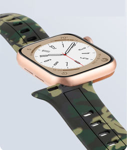 Bracelet de montre en caoutchouc de silicone camouflage pour <span class=keywords><strong>Apple</strong></span> <span class=keywords><strong>Watch</strong></span> Series10 9 8 <span class=keywords><strong>7</strong></span> Ultra SE Boucle papillon Bracelet de sport Bracelet Bracelet - Product Image 2