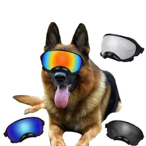 Lunettes de soleil tactiques pour animaux de compagnie à sangle réglable Protection UV Coupe-vent Résistance aux chocs Lunettes de soleil pour chiens moyens et grands