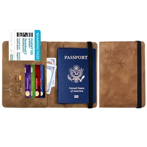 Индивидуальный логотип держатель для паспорта Органайзер Оптовая Продажа Дешевая Обложка для паспорта многофункциональная Блокировка RFID держатель для делового паспорта