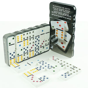 Dominos en étain, 28 pièces, 6 dominos, blanc, peinture colorée, vente en gros, diy - Product Image 2