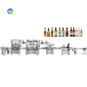 Machines Gofar Ligne de remplissage automatique Vin Whisky Vodka Ligne de remplissage de bouteilles en verre pour boissons alcoolisées