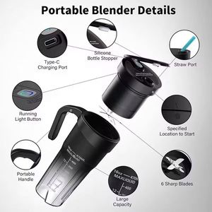 Charging Fresh <b>Juice</b> Bottle Mini Mixer Smoothie Maker Rechargeable Portable Blender Cup Wireless Juicer - Product Image 4