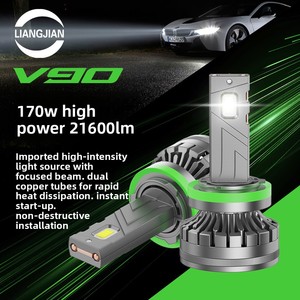 Faro LED para Auto, Doble Tubo de Cobre, Alta Potencia Estable de 340W, Luz Larga Brillante, H4 H1 H3 H7 H11 9005, Ajuste Universal, 24V 40000LM - Product Image 2