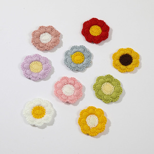 Parche de encaje bordado con flores de 3 cm en colores dulces, sin seda, para leggings y accesorios de sombrero para niños - Product Image 5