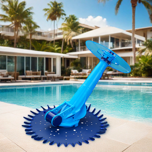 Nettoyeur de piscine automatique Silent-Work avec tuyaux de 10 m, en acier inoxydable, pour piscines enterrées, nettoyage des murs, fonction d'escalade - Product Image 1