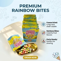 Bonbons Halal aux fruits lyophilisés, enrobés de glaçage croustillant, bonbons durs en vrac, multicolores, saveurs personnalisées, OEM ODM, vente en gros