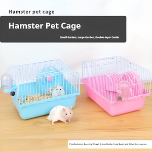 <span class=keywords><strong>Cage</strong></span> à hamster portable pour petits animaux avec dessus transparent et poignée de transport pour les voyages et l'habitat domestique - Product Image 2