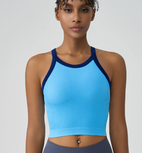 Chaleco sin mangas para gimnasio <span class=keywords><strong>de</strong></span> chica personalizado, sujetador superior <span class=keywords><strong>de</strong></span> Yoga para mujer, <span class=keywords><strong>camisa</strong></span> con relleno extraíble para deporte activo para mujer, traje <span class=keywords><strong>de</strong></span> entrenamiento <span class=keywords><strong>de</strong></span> talla grande OEM - Product Image 2