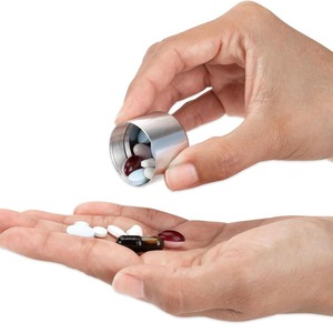 2025คุณภาพสูงมาร์ชเอ็กซ์โปอลูมิเนียมกล่องใส่ยาพวงกุญแจกันน้ำที่เก็บยา cochlea ที่ใส่ยาโลหะ - Product Image 1