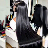 Perruques de cheveux humains lisses sans colle 13x4 HD Lace, perruque de cheveux vietnamiens bruts ultra-lisses, perruque frontale pré-coupée prête à porter