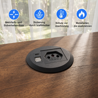 Prise cylindrique de type C pour station d'alimentation avec double ports Type A, prise brésilienne pour mobilier d'hôtel