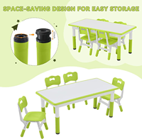Hauteur réglable enfant en bas âge Table chaise ensemble enfants garderie meubles 4 chaises bureau Graffiti bureau enfants étude école plastique