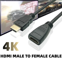 Usine directe personnalisé plaqué or HDMI mâle à femelle câble HD câble d'extension hdmi cuivre 1080P