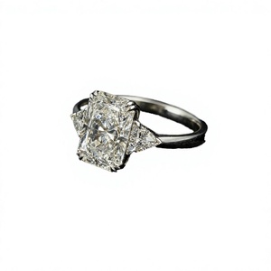 Custom 4.0CT VS1 Lab Grown <b>Diamond</b> Women's <b>Ring</b> Side Stones 4.CT E VS1 Cut 14K Solid GOLD - Product Image 4