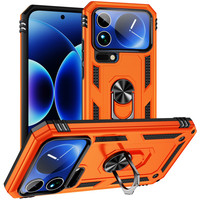 Étui de téléphone portable rigide de luxe 2 en 1 à double couche anti-chute et antichoc avec support de bague en métal pour Xiaomi 17 Pro Max 17 Ultra