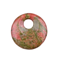 Pendentif de mode 30MM en pierre naturelle Unakite, forme ronde, cristal de guérison, pierre de chakra, breloques artisanales pour la fabrication de colliers