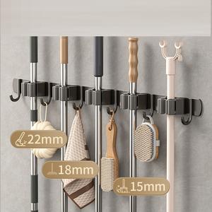 Porte-outils de stockage mural en aluminium robuste <span class=keywords><strong>pour</strong></span> vadrouille et balai <span class=keywords><strong>pour</strong></span> usage domestique - Product Image 4