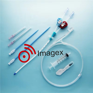 Veteriner ve tıbbi kullanım için kılavuz ve aksesuarları ile çift lümen hemodiyaliz kateter kiti - Product Image 1