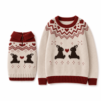 Ensemble de pulls doux personnalisés en tricot assortis pour femme et chien, vêtements pour animaux de compagnie, usine ODM OEM, vente en gros