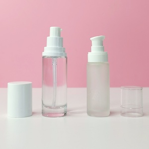 Cosmetic Packaging Frosted Glass Airless <b>Pump</b> <b>Bottles</b> Clear Liquid Foundation Container Glass <b>Bottle</b> - Product Image 6