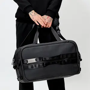 Tas ransel perjalanan dapat dilipat untuk pria, tas Duffel perjalanan portabel bahan poliester daur ulang mode baru