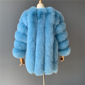 Jxwatcher Dames Kleding Groothandel Cropped Pluizige Echte Vossenbontjas Luxe Custom Winter Vrouwen Natuurlijke Vossenbont Jas Seks - Product Image 5