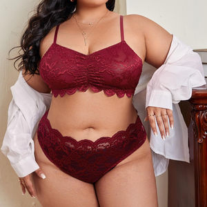 Conjunto de Lencería Sexy de Encaje para Mujer, Talla Grande, Accesorios Personales para Juegos de Pareja Navideños - Product Image 1