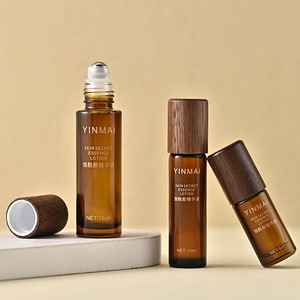Flacons à bille en verre QingChuan 5ml-15ml avec bouchon en bois, compatibles avec les diffuseurs à bâtonnets d'huiles essentielles et <span class=keywords><strong>de</strong></span> parfums - Product Image 1
