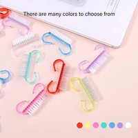 Brosse à ongles professionnelle multicolore en plastique, brosse à poussière douce en corne pour pédicure, outil de nettoyage des ongles et des orteils
