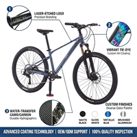 Vélo de montagne personnalisé 26'' 27,5'' 29'' léger avec suspension, frein à disque, 11 vitesses, cadre en fibre de carbone
