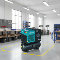 Compresseur d'air à vis portable 2,2 kW 3 CV avec système d'injection d'huile refroidi par air, faible bruit et vibrations, réservoir de 60 L pour la réparation automobile