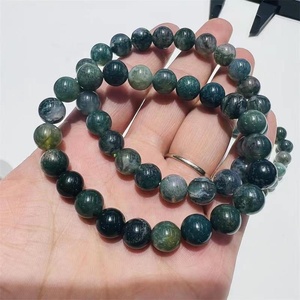 Bracciale all'ingrosso con perle di agata muschiata naturale <span class=keywords><strong>verde</strong></span> da 8 mm, lucidato, elastico, con pietre Chakra, alla moda, per energia curativa e connessione con la <span class=keywords><strong>Terra</strong></span> - Product Image 4