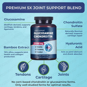 Капсулы для поддержки суставов и костей с глюкозамином, хондроитином, МСМ и гиалуроновой кислотой, 2150 мг на порцию, пищевая добавка, 120 штук - Product Image 5