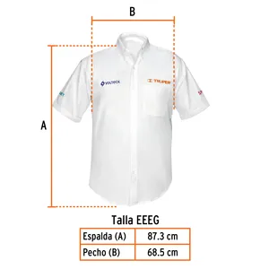 Truper ODM เสื้อเชิ้ตผ้าสักหลาดลายสก็อตลำลองสำหรับผู้ชาย, เสื้อ100% แขนสั้นสีขาวผ้าฝ้ายขนาด6XL 1ชิ้นในกล่อง - Product Image 3