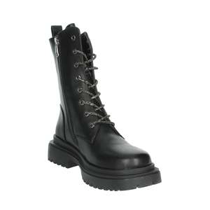 Botas de tobillo para mujer D'Essai, estilo combate, color negro, con cordones, botas de moda. - Product Image 5
