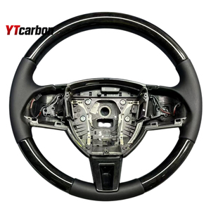 YTcarbon pour <span class=keywords><strong>XK</strong></span> <span class=keywords><strong>XK8</strong></span> X150 06+ Pièces automobiles Accessoires intérieurs de voiture Style vintage Volant en cuir et bois personnalisé - Product Image 1