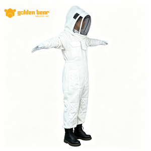 Nouvelle combinaison d'apiculture en coton blanc avec capuche ventilée et gants pour la protection en apiculture - Product Image 2