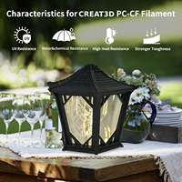 Filament 3D en polycarbonate à haute température Creat3D en fibre de carbone, 1,75 mm, résistant aux UV et à la chaleur, PC+CF, pour imprimante 3D