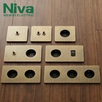 Interrupteur mural Niva, norme européenne, panneau en acier inoxydable OEM, solutions électriques, boîte ronde française européenne