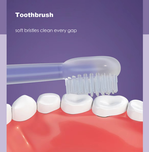 Brosse à dents et langue pour bébé en silicone Ultra doux, personnalisé 3 en 1, produits d'hygiène buccale pour enfants - Product Image 3