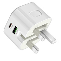 Chargeur rapide approuvé par le Royaume-Uni Ca Cargador De Carro Para Celular Tipo c Usb c Wall Charger Block 20w Dual Port Pd Power Delivery
