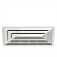 Grille d'aération murale carrée en alliage d'aluminium moderne pour système de climatisation - Diffuseur à lamelles fixes