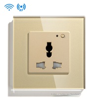 Enchufe de Pared Inteligente Tuya WiFi Zigbee 16A, Estándar UN/UK, Control por Voz con Alexa y Google, Vidrio Templado, Temporizador, Control Remoto por Aplicación, Hogar Inteligente