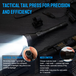 TrustFire T90R ha condotto la torcia a LED 1600m a lunga distanza ricaricabile tattica torcia da caccia per campeggio all'aperto - Product Image 2