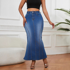 Plus Size abbigliamento <span class=keywords><strong>donna</strong></span> Denim Dress <span class=keywords><strong>donna</strong></span> <span class=keywords><strong>Jeans</strong></span> gonna trend Boutique Summer Women Casual Dress - Product Image 2