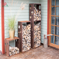 Kamin Holz halter Brennholz Rack Sechseck Brennholz Holz Lager regal Corten Stahl